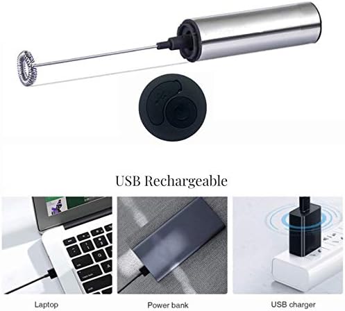 Miniatura 3 de Espumador de leche, batidor eléctrico de huevos recargable por USB, leche, café, té, barra de agitación, herramienta automática de espumador de