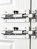 2 Pack Barrel Bolt Latch, 3 Inch Slide Latch Lock, Heavy Duty Door Bolt for Cabinets, Fence Gates, Windows, Interior Exterior Doors