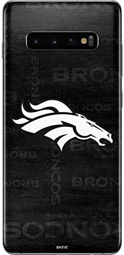 Skinit Decal Phone Skin Compatible with Samsung Galaxy S10 Plus - Officially Licensed NFL Denver Broncos Black & White Design