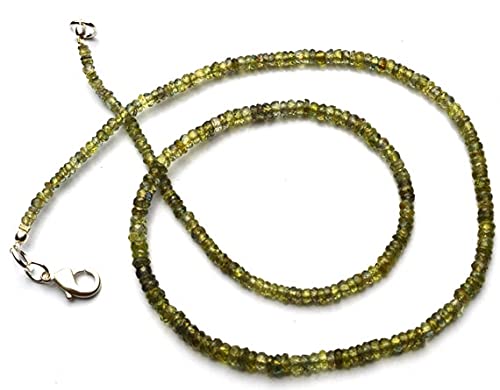 LKBEADS 1 sznur naturalny żółtawy zielony szafir 3 do 4 mm fasetowany koralik o długości 40 cm