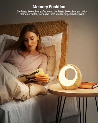 Bonsery Lampe de chevet tactile à intensité variable et rechargeable par USB avec couleurs RVB et 9 modes, lampe de table LED sans fil avec minuterie et mémoire – vue 6