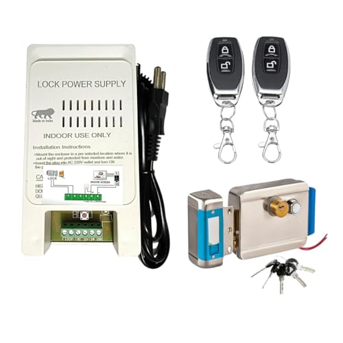 Image of Metal Electronic Door Lock with WiFi Controller Main Gate Lock with 2 remotes | Heavy Duty Lock | Suitable for SS Steel MS Aluminium Wooden Gates | Mobile App Remote Key Based