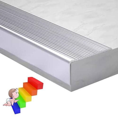 Nez de marche d'escalier en alu argent 30x20mm antidérapant