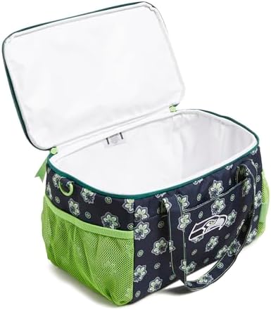 Vera Bradley Women's Recycled Lighten Up Nfl Cooler (Multiple Teams Available), Seattleseahawksonnavy/Neongreenbandana, One Size image 5