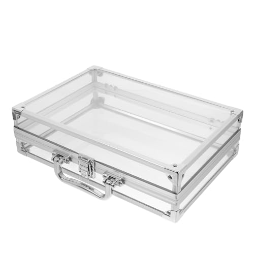 ABOOFAN Boîte de Rangement Bijoux en Alliage D'aluminium avec Verrouillage Sécurisé et Grosse Capacité, Valise Portable Transparente pour Présentoir à Bracelets et Accessoires