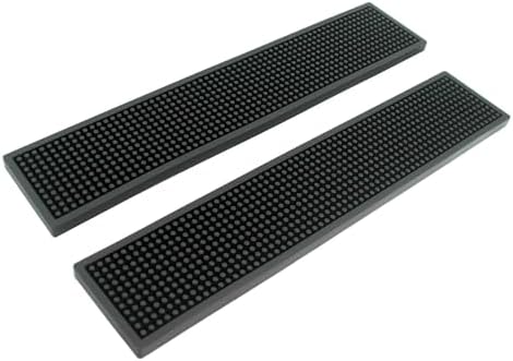 BARsics 17.5x3.5 inches Long PVC Bar Rail Mat Non-Slip Serving Sp...