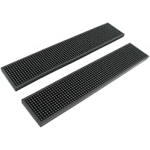 BARsics 17.5x3.5 inches Long PVC Bar Rail Mat Non-Slip Serving Spill Mat Pack of 2
