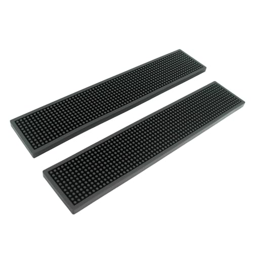 17.5x3.5 inches Long PVBar Rail Mat Non-Slip Serving Spill Mat (Pack of 2)