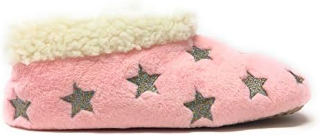 JYinstyle Women’s Glitter and Stars The Starz Pink Plush Slippers S (Shoe Size 5/6) | Image 2