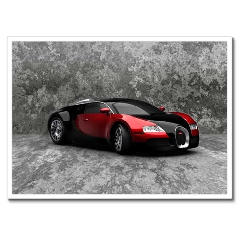 Cadre noir décoration murale premium voiture super rapide poster de collection 70x50