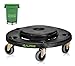 Alpine Rolling Brute Trash Can Dolly - Trash Can Dolly with Wheels / Trash Can Roller Base for Round 20, 32, 44, or 55 Gallon Garbage Bins, Heavy Duty Holds Up to 500lbs (Black)