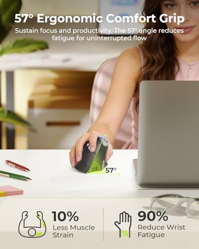 Image of seenda MOU-302 Wireless Bluetooth Ergonomic Vertical Mouse with Volume Knob