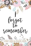  I Forgot To Remember Internet Address & Password Logbook: Premium Alphabetical Organizer To Protect Usernames and Passwords (Pink Pastel Floral)