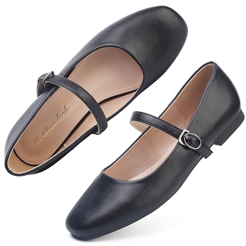 Image of Womens Pointed Toe Black Ballet Flats Comfortable Casual Dress Flats for Women Elegant Memory Foam Flats Shoes with Party Wedding