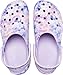 Crocs Women's Classic Graphic Platform Clogs, Platform Shoes, Lavender/Multi, 11 Women