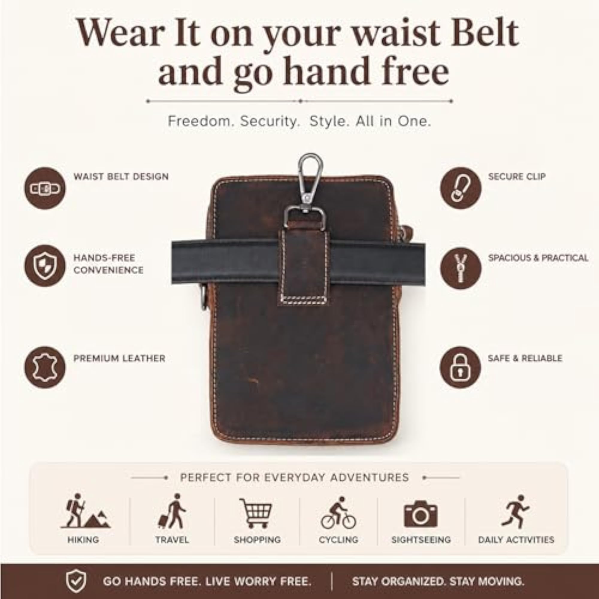 3 in 1 Genuine Leather Office Business Messenger Bag