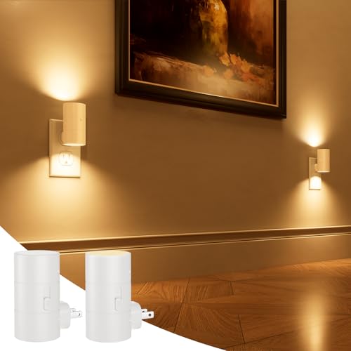 Image of NIORSUN Night Lights Plug into Wall, Dimmable with 3 Color Modes & Auto On /Off Sensor, Ultra-Slim Nightlight for Hallway, Bathroom, Bedroom, Nursery, Kitchen (2 Pack, White)