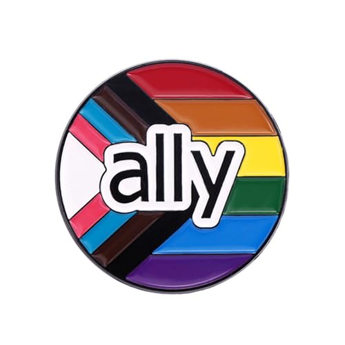 Rainbow Pride Flag Ally Enamel Brooch Pin for LGBT Equality Supporter Lapel Pins for Clothes Backpacks Hats-ally