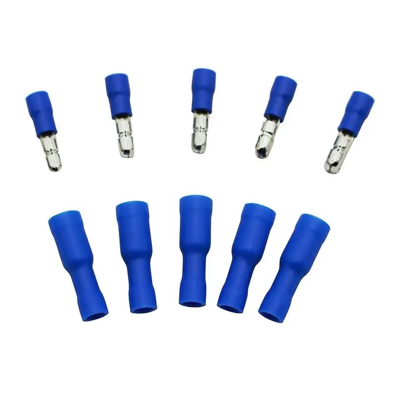 1000 pcs | Male & Female Bullet CONNECTORS (Blue) - 16-14 Gauge/Fully Insulted Vinyl / .156
