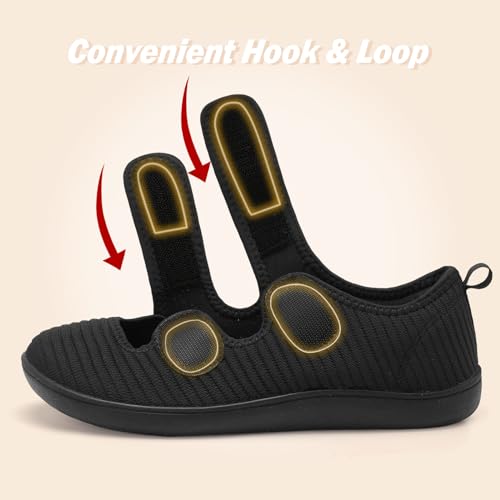 Besroad Womens Walking Shoes Wide Diabetic Shoes Adjustable Barefoot Casual Sneakers Breathable Zero Drop Arthritis Edema Sneakers Indoor Outdoor2