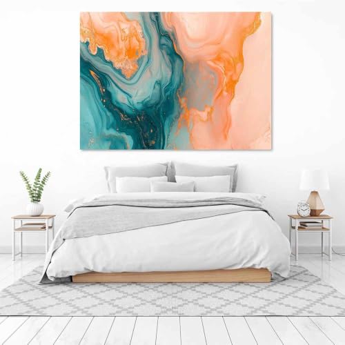 Paysage abstrait mur art orange sans cadre pour décoration moderne - 3