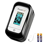 Keanor Pulse Oximeter, Oxygen Meter Finger Monitor with Alarm & PI, Finger Pulse Oximeter for SpO2 Blood Oxygen Saturation & Heart Rate, Portable O2 Monitor for Adults & Kids, Batteries & Lanyard Included