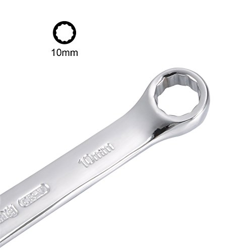 Uxcell Metric 10Mm 12-Point Box Open End Combination Wrench Chrome Finish, Cr-V #TOP2