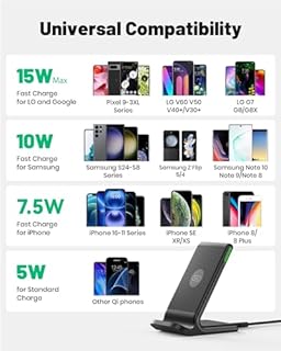 INIU Wireless Charger 2-Pack, 15W Fast Wireless Charger Stand with Sleep-friendly Adaptive Light Compatible with iPhone 17 16 15 14 13 12 Pro Max Samsung Galaxy S23 S22 S21 Google etc