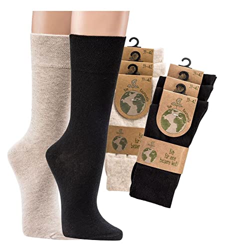 Leo Design 6 Pair Organic Cotton Dress Socks Seamless Socks for Women, Liners, Soft Cuff (US, 6-9, Beige)2