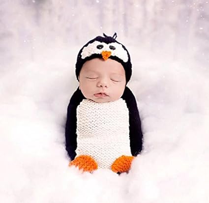 Amazon Co Jp J Lavie 赤ちゃん ペンギン 着ぐるみ 寝相アート ベビー コスプレ 写真 記念撮影 おもちゃ