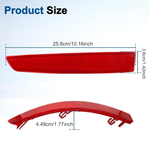 Image of 2 Rear Bumper Reflector Left & Right Side Set 5C6945105B Fit for VW Jetta 2015-2018 Replace # VW1184104 5C6945106B VW1185104
