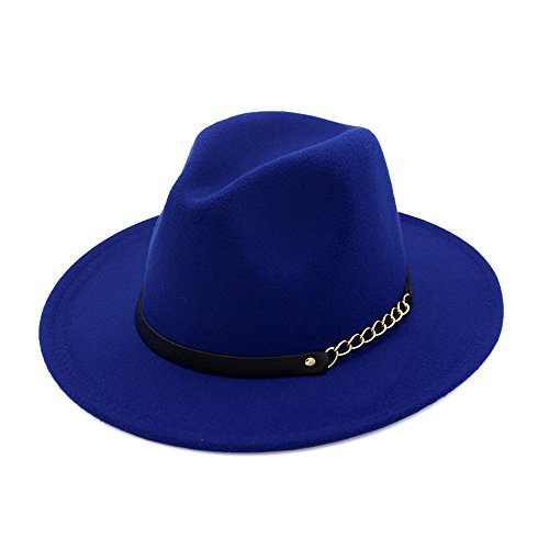 Chapeau Casquette Fédora Trilby Vintage Rétro Feutre Femme Filles Hiver Bleu Saphir