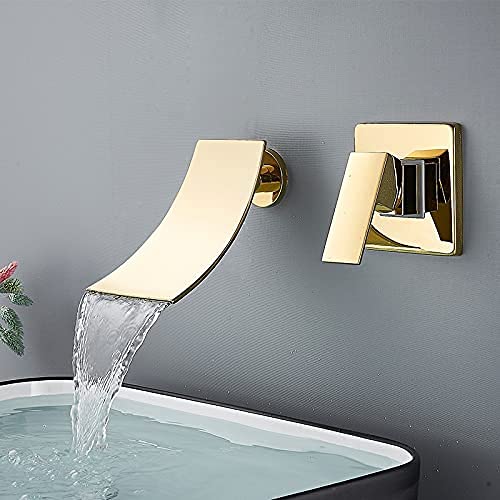 Robinet cascade mural chrome pour vasque de salle de bain et cuisine