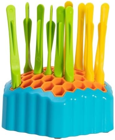 Fat Brain Toys Drop Shot - Sensory Toys for Infants, Infant Development & Early Learning, 2-Player Skill Baby Game for Ages 6+