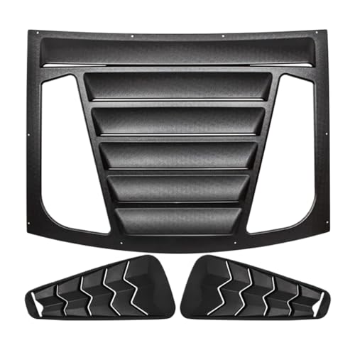 Rear + Side Window Louvers Compatible for Ford Mustang GT V6 V8 All Models 2005-2014 | ABS Sun Shade Windshield Cover Matte Black