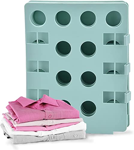Doblador de ropa en forma de T, Tabla for doblar ropa de adulto for camisetas, pantalones y toallas(Green)