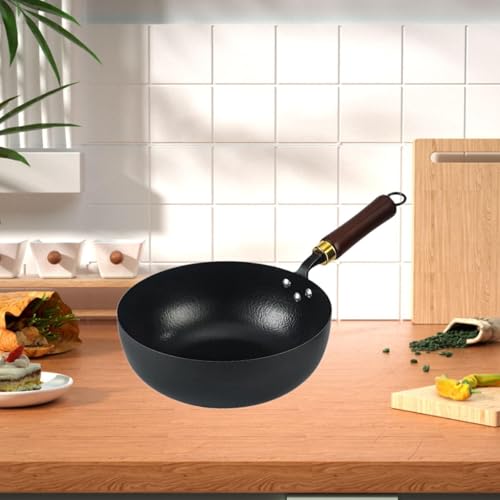 Wok de hierro con mango de madera diámetro 24 cm miniatura 4