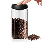 Facile à utiliser : la boîte à café sous vide en verre dispose d'un système de pression simple et pratique qui permet de retirer l'air du récipient rapidement et sans effort. En appuyant légèrement sur le couvercle, le vide peut être facilement créé. Récipient à grains de café en verre avec couvercle sous vide, large diamètre d'ouverture pour le remplissage et le nettoyage, ce qui rend la manipulation encore plus facile