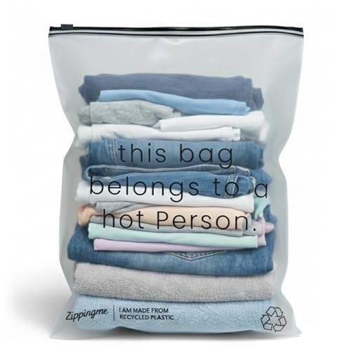 Image of ZippingMe - Pack of 18 Large Frosted Laundry Zip Bags for Washing Clothes, Blouses, Bras, Hosiery, Underwear & Wet Garments | Travel Storage Organizer | Waterproof Plastic Pouches