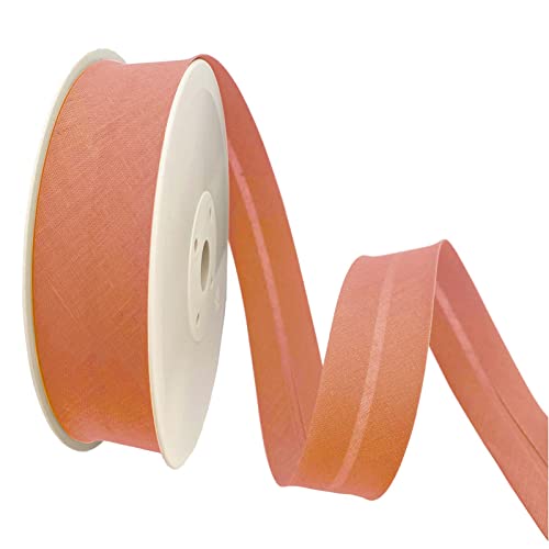 TEXTEX = 30mm Wide Bias Binding Tape. 50% Cotton and 50% Polyester. 10m Piece - (Coral)