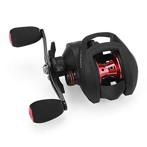 Explopur Carrete de Pesca - 17 + 1 BB Bait Casting Reel con Freno Magnético 8.1: 1 Relación de Engranajes Agua Dulce Agua Salada Big Fish Carp Carrete de Pesca