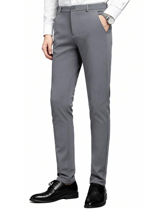 MAGE MALE Men's Skinny Stretch Dress Pants Slim Fit Suit Pants Light Gray by MAGE MALE - Used condition - Image 9