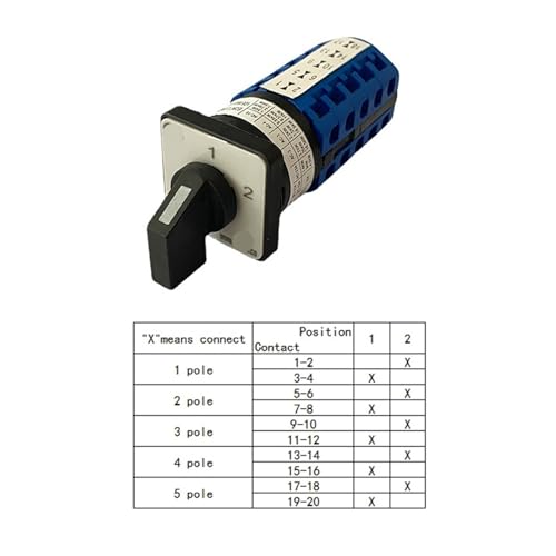 Interruptor de Leva LW26-10/5 selector de 2 posiciones para cuadros de control 3
