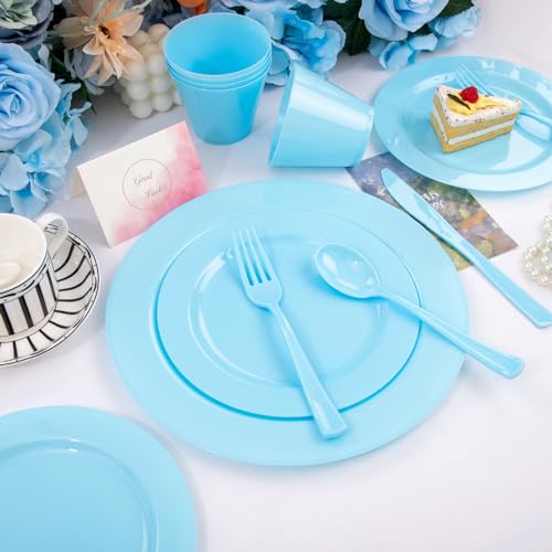 Save on KIRE 150-Piece Blue Plastic Disposable Dinnerware Set