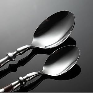 IKXO 16 Pieces Brown Gum Wood Handle Silverware Set for 4, Exquisite Ergonomic Flatware Set Food-Grade Stainless Steel Cutlery Set, Tableware Eating Utensils, Mirror Finished, Dishwasher Safe IKXO 16 Pieces Brown Gum Wood Handle Silverware Set for 4 Exquisite Ergonomic Flatware Set Food Grade Stainless Steel Cutlery Set Tableware Eating Utensils Mirror Finished Dishwasher Safe