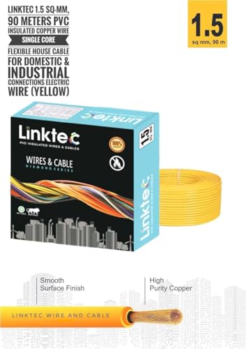 Image of PVC Insulated Wire 90 Meter Copper Wire (YELLOW, 1.50 SQ MM)