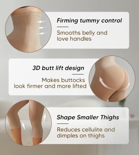 Image of Women High Waisted Capri Shapewear Tummy Control Butt Lifting Shaping Pants Under Dresses