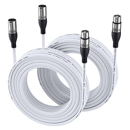 Image of EBXYA XLR Cable 50ft 2 Packs Microphone Cable with 3-Pin XLR Male to Female
