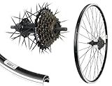 laufrad 28 nabendynamo scheibenbremse Hinterrad 28 Zoll Hohlkammerfelge mit 7-fach Shimano Zahnkranz passend für alle gängigen 28 Zoll Hinterräder mit 21 Gang