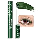 Green EyeLashes Mascara, Waterproof Long lasting Charming Voluminous Cruelty Free Vegan Green Eye Makeup, Mmascara Waterproof